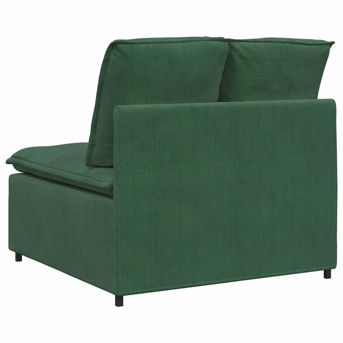 Modulo Centrale Divano Modulare con Cuscini Verde Scuro 100cm 4104442