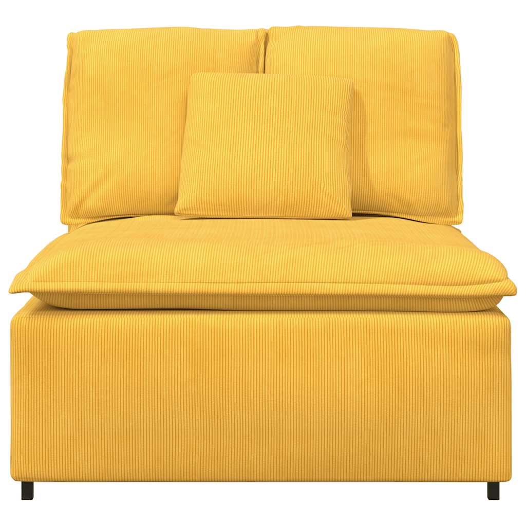 Modulo Centrale Divano Modulare con Cuscini Giallo Chiaro 100cm 4104443