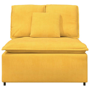 Modulo Centrale Divano Modulare con Cuscini Giallo Chiaro 100cm 4104443