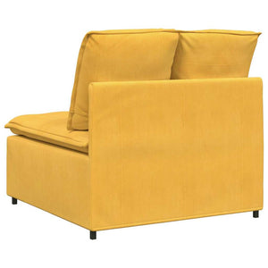 Modulo Centrale Divano Modulare con Cuscini Giallo Chiaro 100cm 4104443