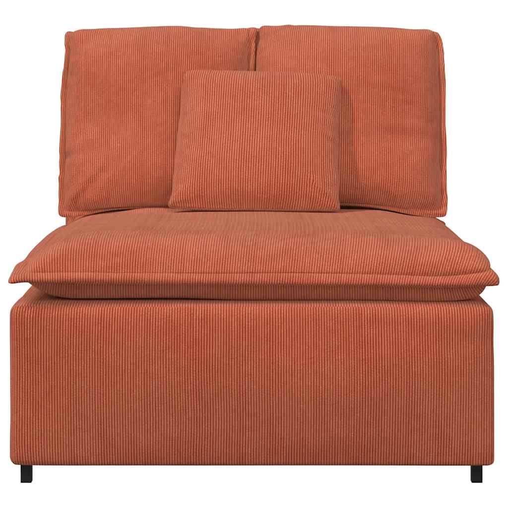 vidaXL Modulo Centrale Divano Modulare con Cuscini Rosso Arancio 100cm