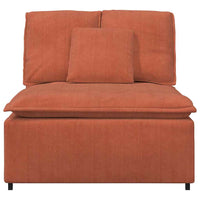 vidaXL Modulo Centrale Divano Modulare con Cuscini Rosso Arancio 100cm