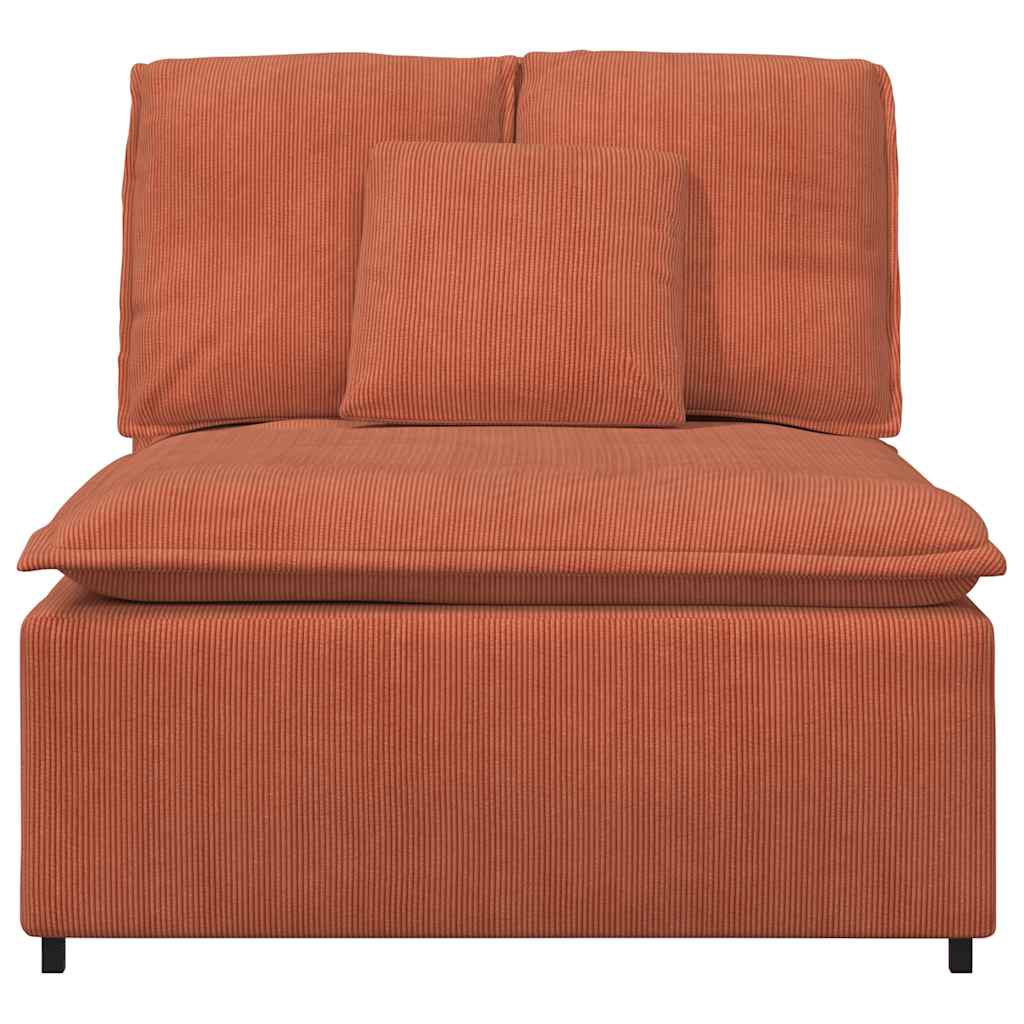 Modulo Centrale Divano Modulare con Cuscini Rosso Arancio 100cm 4104444