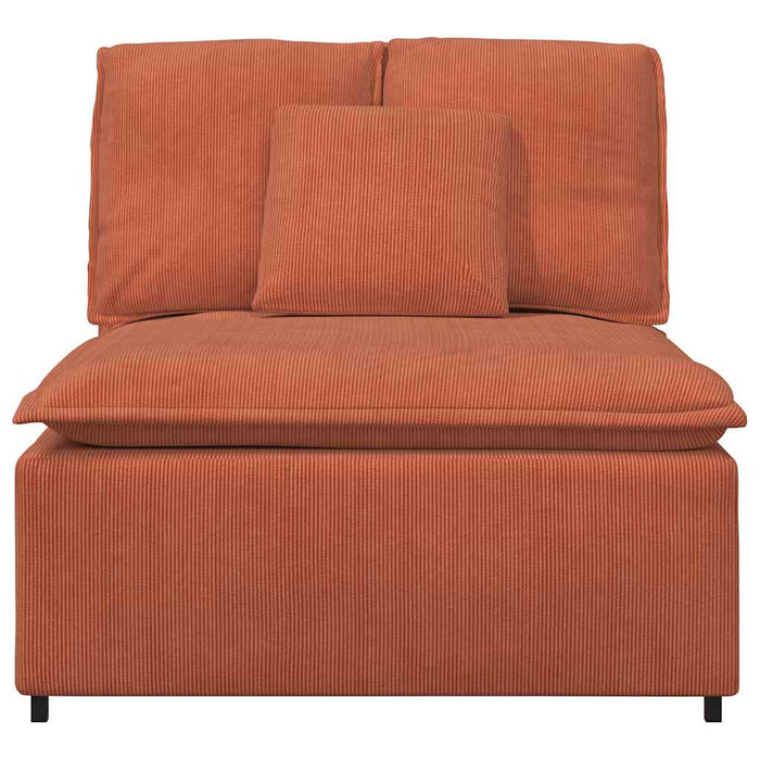 Modulo Centrale Divano Modulare con Cuscini Rosso Arancio 100cm 4104444