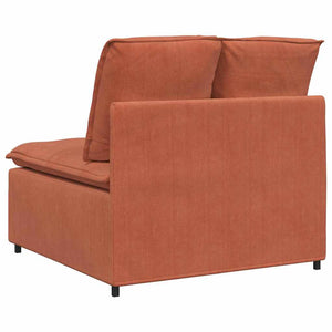 Modulo Centrale Divano Modulare con Cuscini Rosso Arancio 100cm 4104444