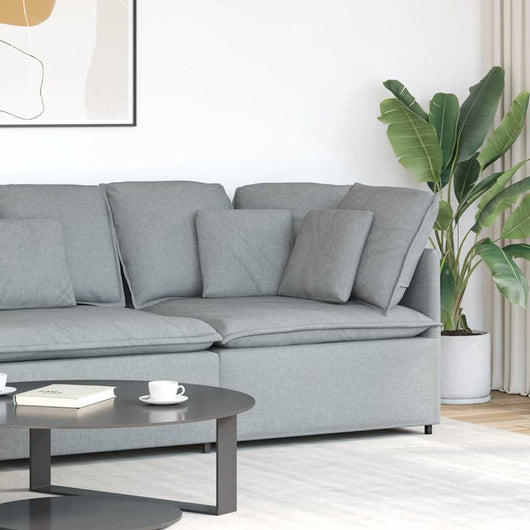 Modulo Angolare Divano Modulare con Cuscini-Sofa Modulare-Divanetto Grigio Chiaro 100cm 527397