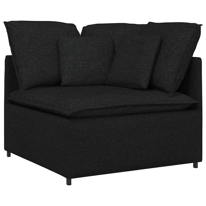 Modulo Angolare Divano Modulare con Cuscini-Sofa Modulare-Divanetto Nero 100 cm 101615