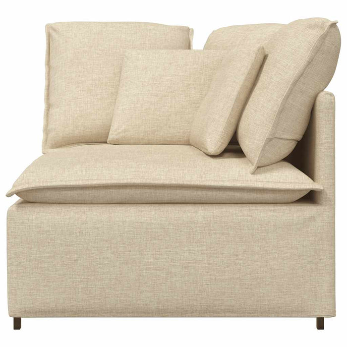 vidaXL Modulo Angolare Divano Modulare con Cuscini Crema 100 cm