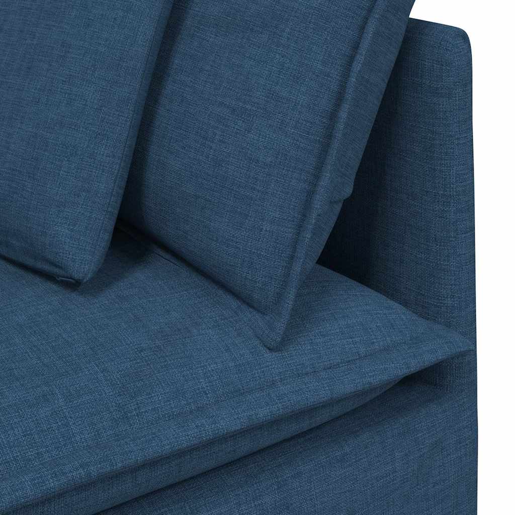 Modulo Angolare Divano Modulare con Cuscini Blu 100 cm