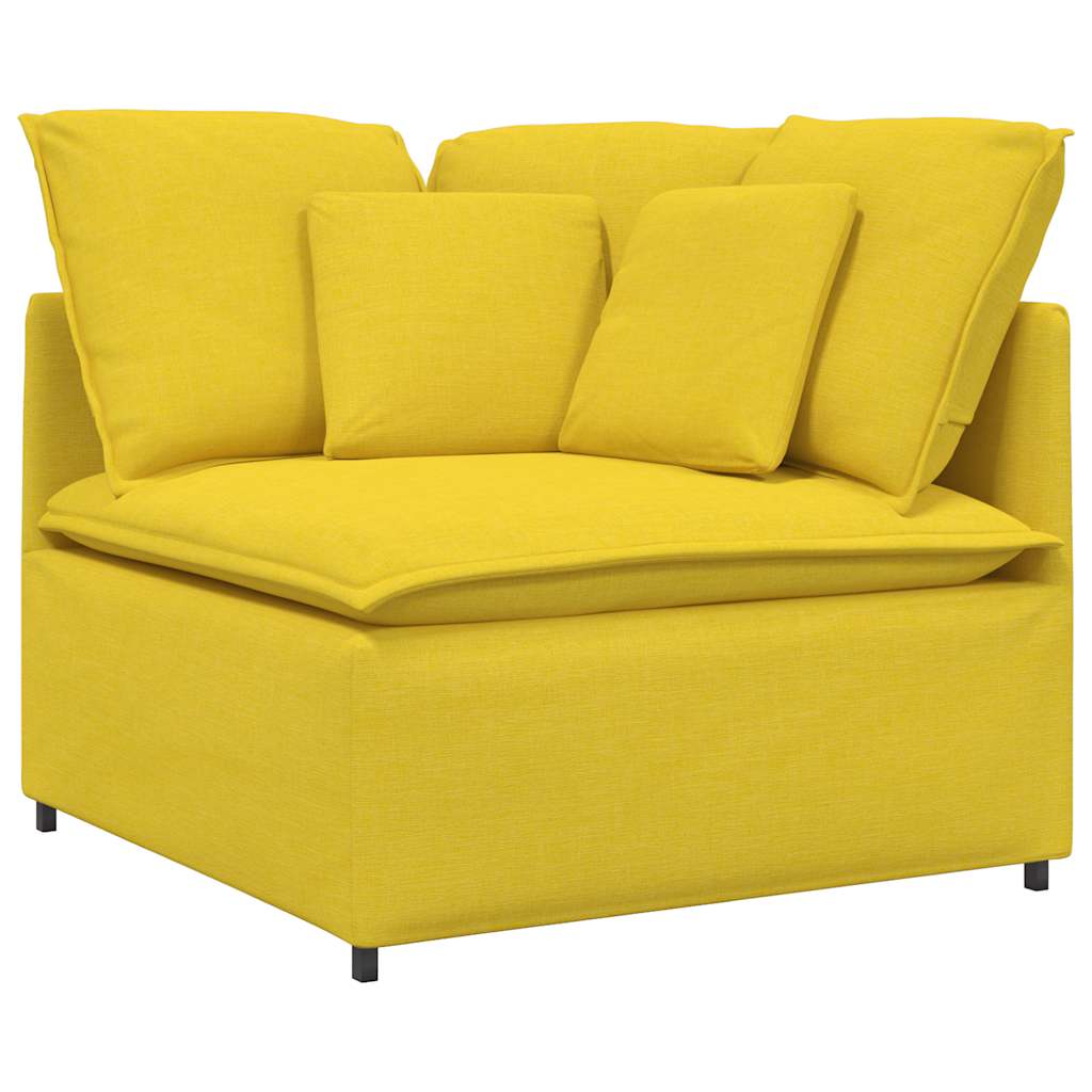 Modulo Angolare Divano Modulare con Cuscini Giallo Chiaro 100cm 4104455