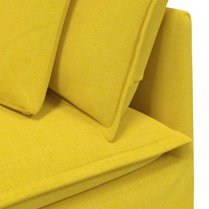 Modulo Angolare Divano Modulare con Cuscini Giallo Chiaro 100cm 4104455