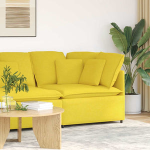 Modulo Angolare Divano Modulare con Cuscini Giallo Chiaro 100cm 4104455