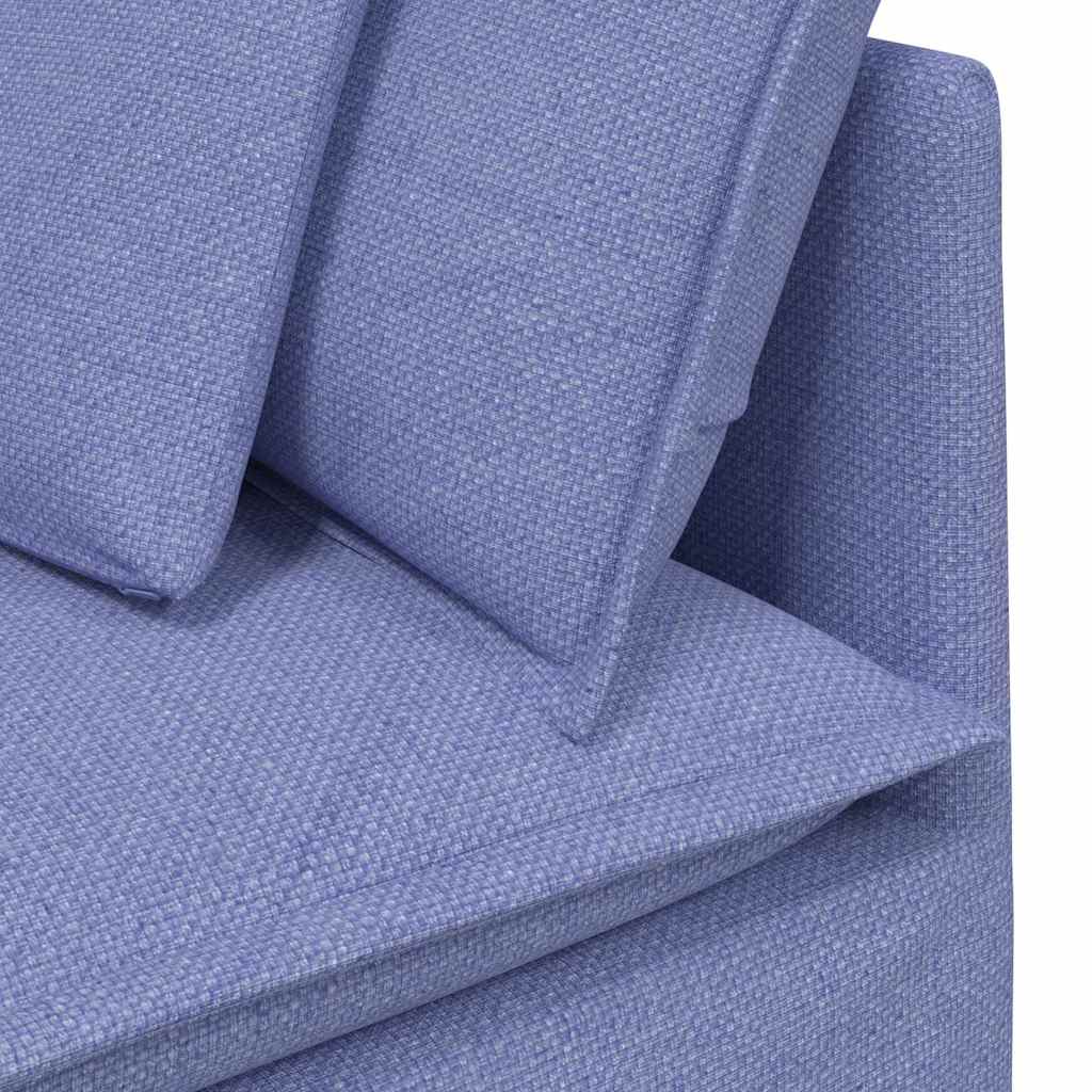 Modulo Divano Angolare Modulare con Cuscini Blu Jeans 100 cm