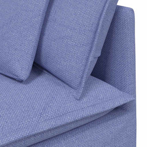 Modulo Divano Angolare Modulare con Cuscini Blu Jeans 100 cm