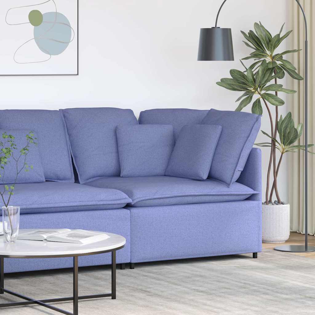 Modulo Divano Angolare Modulare con Cuscini Blu Jeans 100 cm