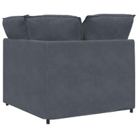 Modulo Angolare Divano Modulare con Cuscini Grigio Scuro 100 cm 4104460