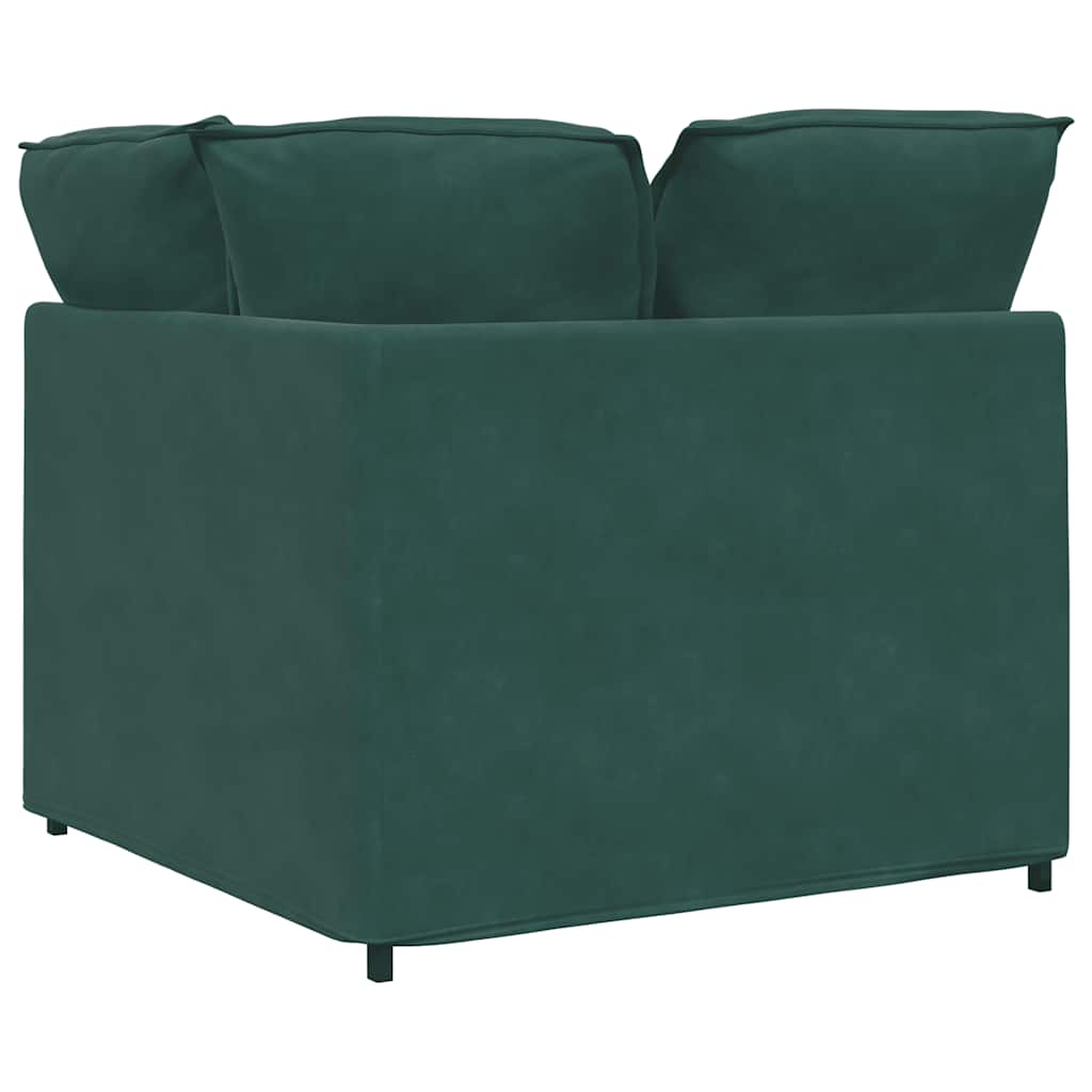 Modulo Angolare Divano Modulare con Cuscini-Sofa Modulare-Divanetto Verde Scuro 100 cm
