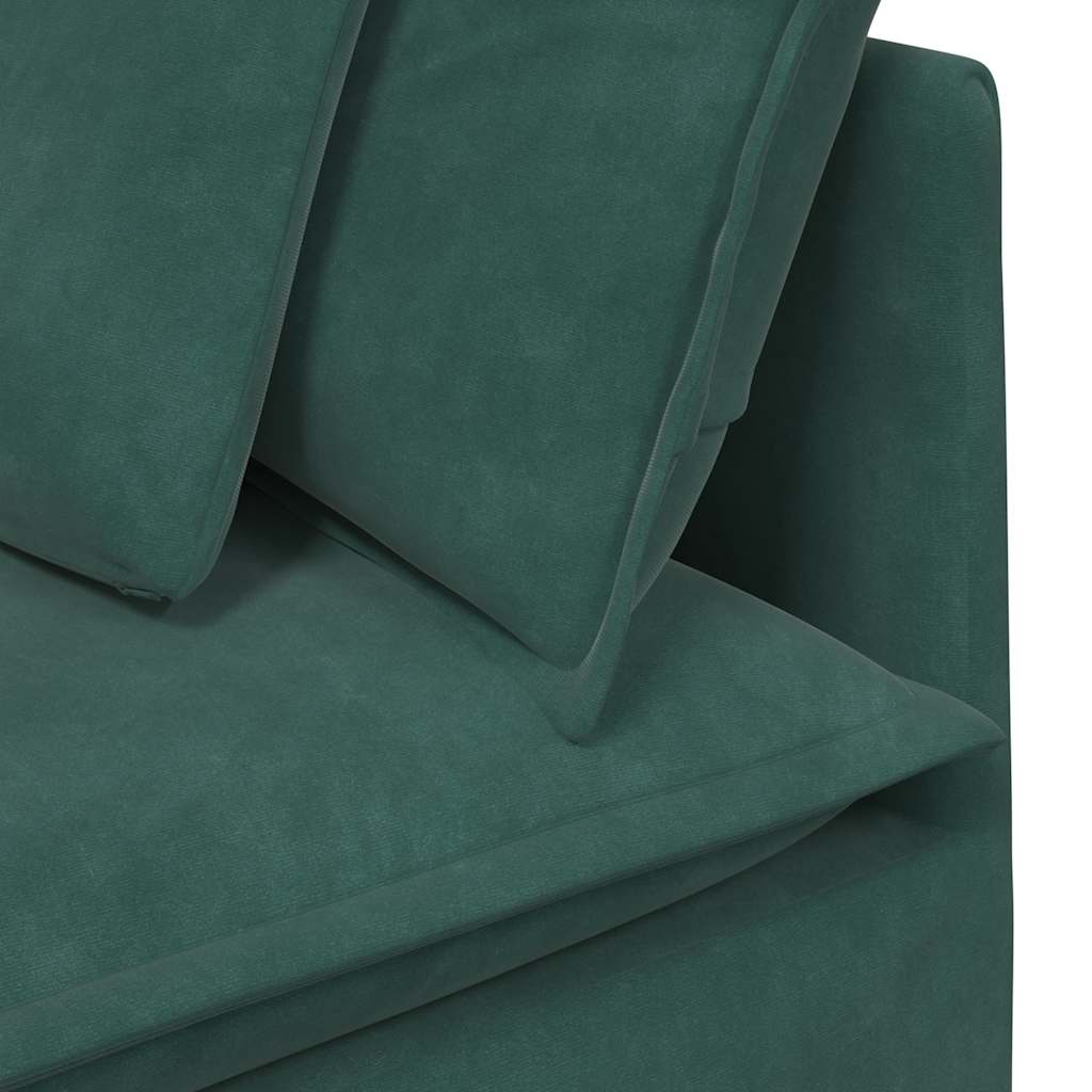 Modulo Angolare Divano Modulare con Cuscini-Sofa Modulare-Divanetto Verde Scuro 100 cm