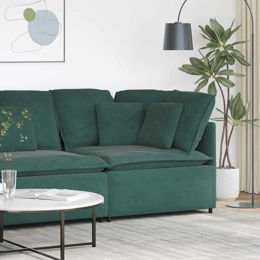 Modulo Angolare Divano Modulare con Cuscini-Sofa Modulare-Divanetto Verde Scuro 100 cm
