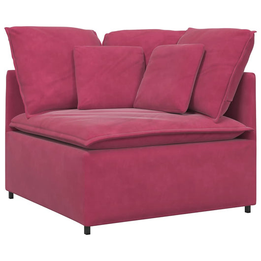 Modulo Angolare Divano Modulare con Cuscini Rosso Vino 100 cm 4104463