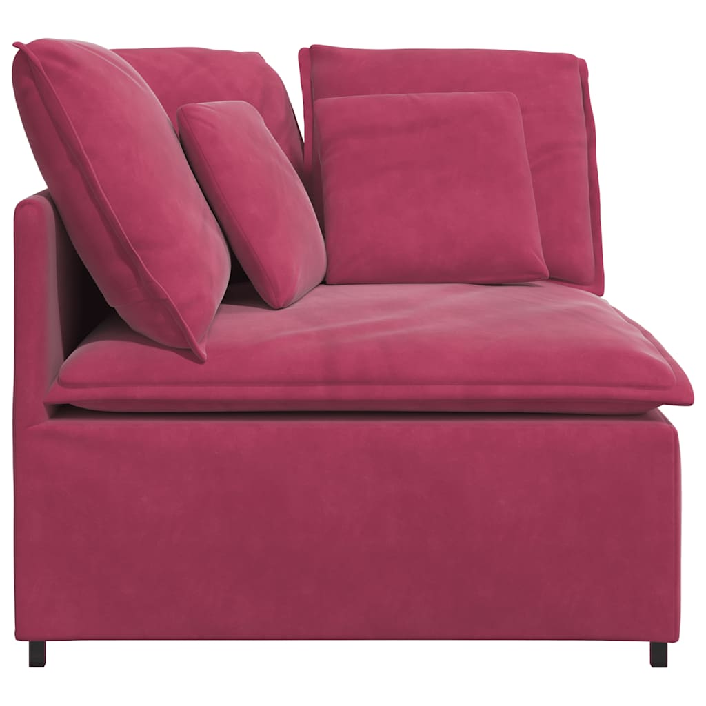 Modulo Angolare Divano Modulare con Cuscini Rosso Vino 100 cm 4104463