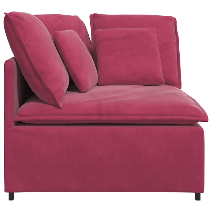 Modulo Angolare Divano Modulare con Cuscini Rosso Vino 100 cm 4104463