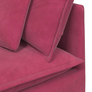 Modulo Angolare Divano Modulare con Cuscini Rosso Vino 100 cm 4104463