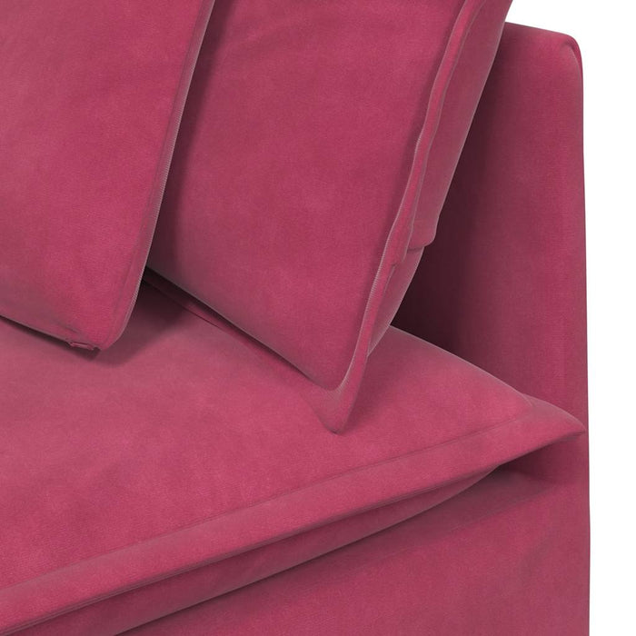 Modulo Angolare Divano Modulare con Cuscini Rosso Vino 100 cm