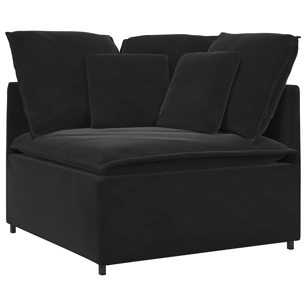Modulo Angolare Divano Modulare con Cuscini-Sofa Modulare-Divanetto Nero 100 cm 488939