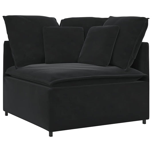 Modulo Angolare Divano Modulare con Cuscini-Sofa Modulare-Divanetto Nero 100 cm 488939