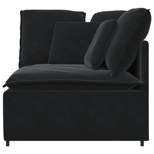 Modulo Angolare Divano Modulare con Cuscini-Sofa Modulare-Divanetto Nero 100 cm 488939