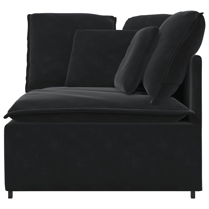 Modulo Angolare Divano Modulare con Cuscini-Sofa Modulare-Divanetto Nero 100 cm 488939