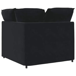 Modulo Angolare Divano Modulare con Cuscini-Sofa Modulare-Divanetto Nero 100 cm 488939