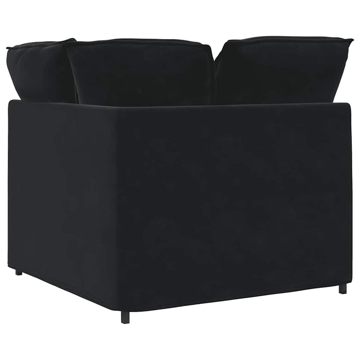 Modulo Angolare Divano Modulare con Cuscini-Sofa Modulare-Divanetto Nero 100 cm 488939