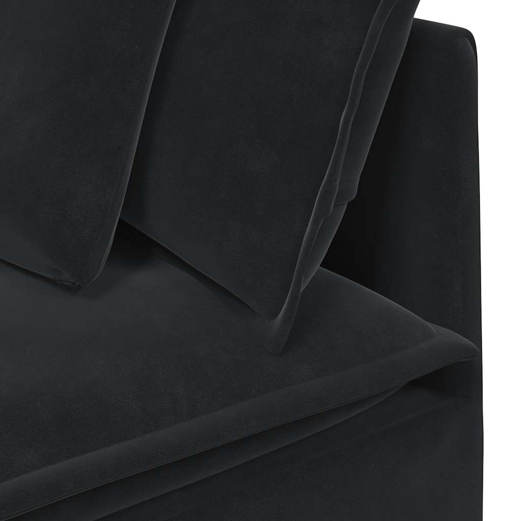 Modulo Angolare Divano Modulare con Cuscini-Sofa Modulare-Divanetto Nero 100 cm 488939