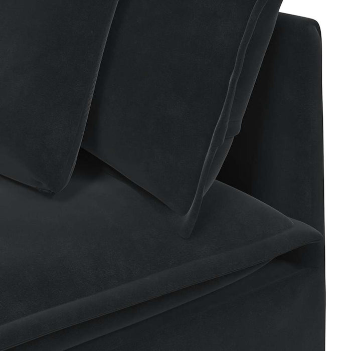 Modulo Angolare Divano Modulare con Cuscini-Sofa Modulare-Divanetto Nero 100 cm 488939
