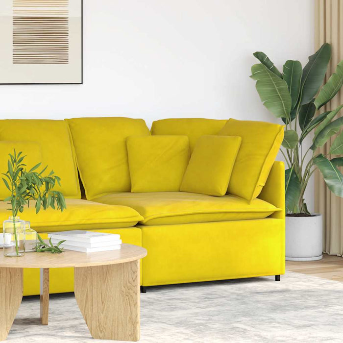 vidaXL Modulo Angolare Divano Modulare con Cuscini Giallo 100 cm
