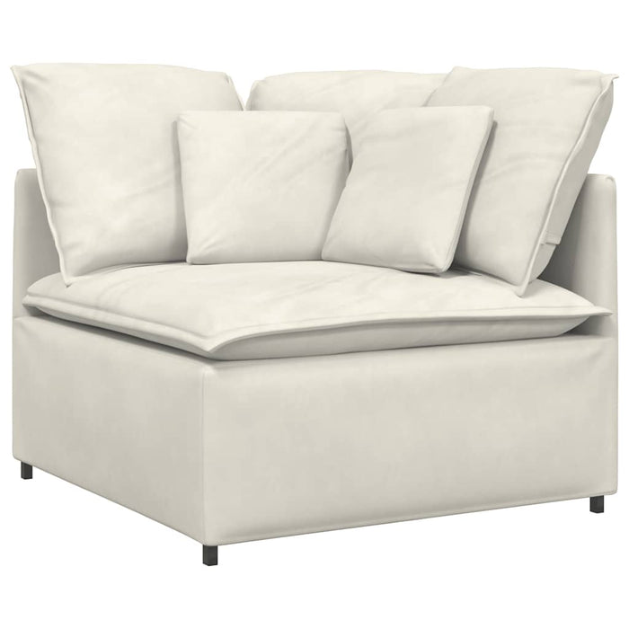 vidaXL Modulo Angolare Divano Modulare con Cuscini Crema 100 cm