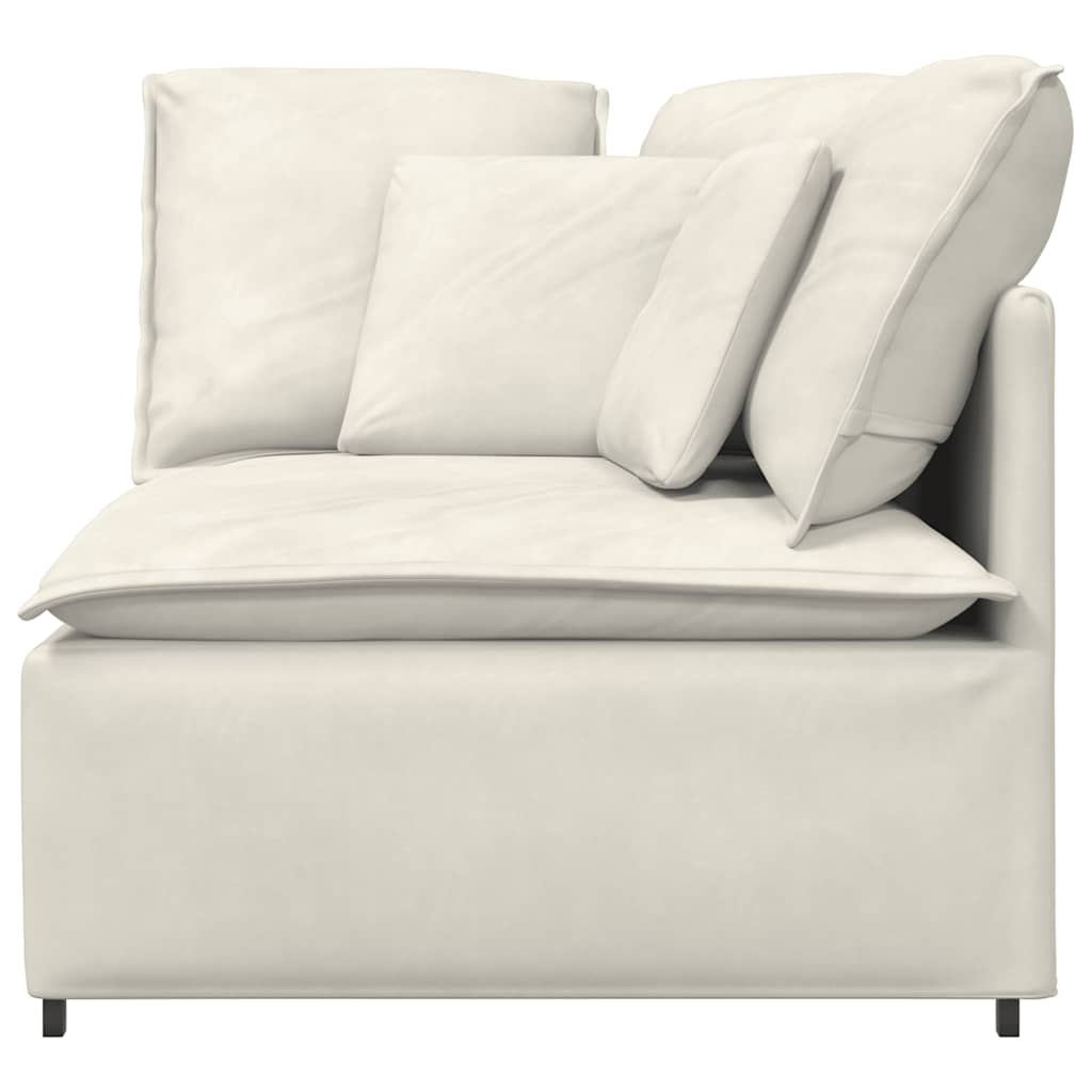 vidaXL Modulo Angolare Divano Modulare con Cuscini Crema 100 cm