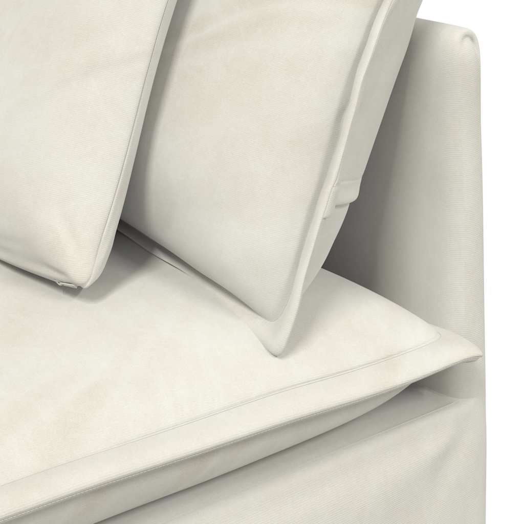 vidaXL Modulo Angolare Divano Modulare con Cuscini Crema 100 cm