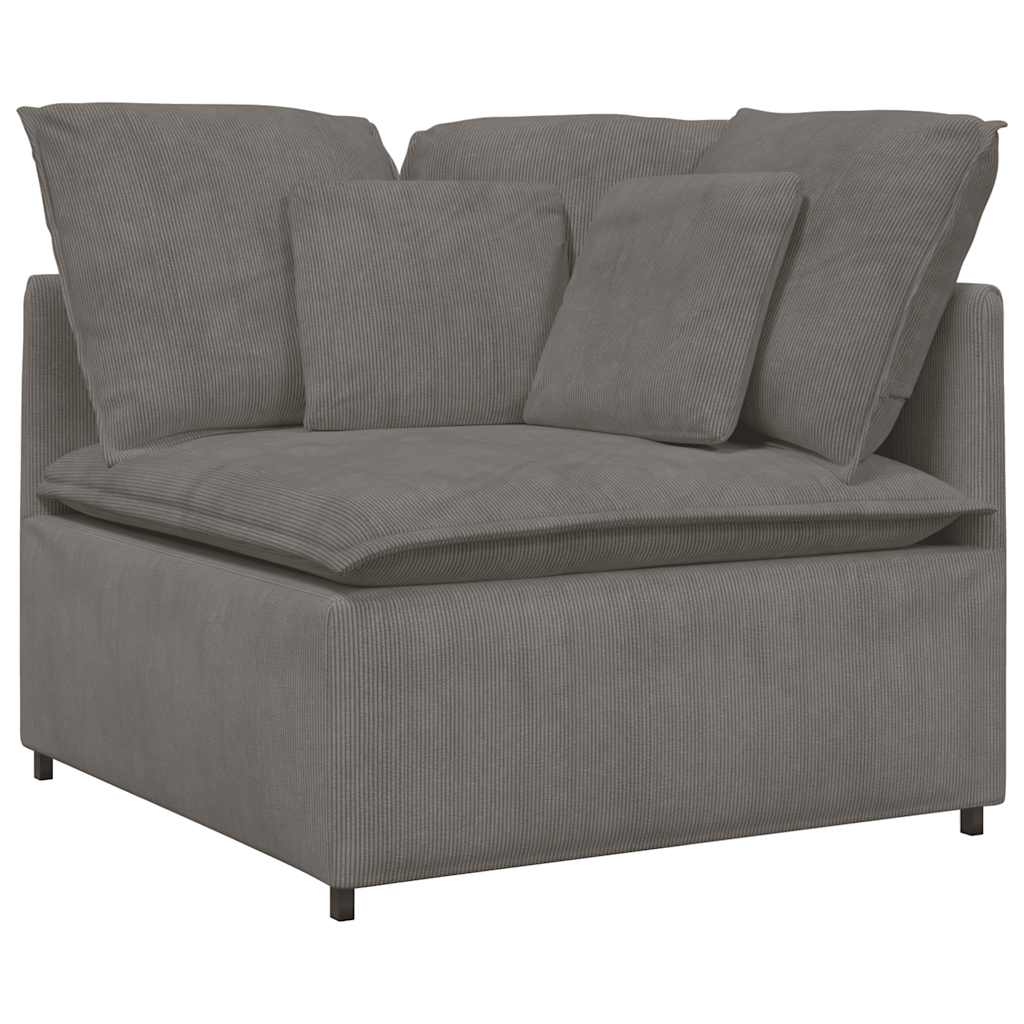 Modulo Angolare Divano Modulare con Cuscini-Sofa Modulare-Divanetto Grigio Chiaro 100cm 117636