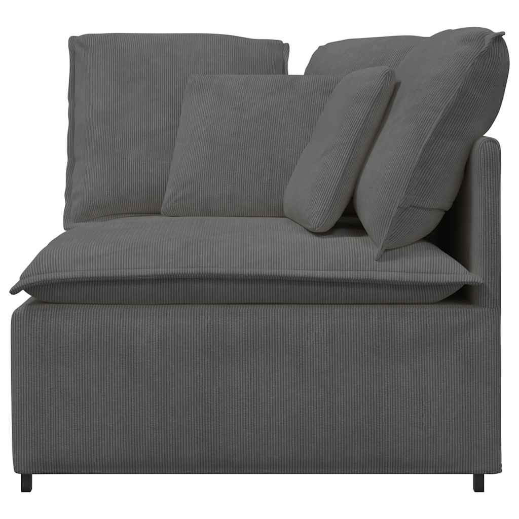 Modulo Angolare Divano Modulare con Cuscini Grigio Scuro 100 cm 4104468
