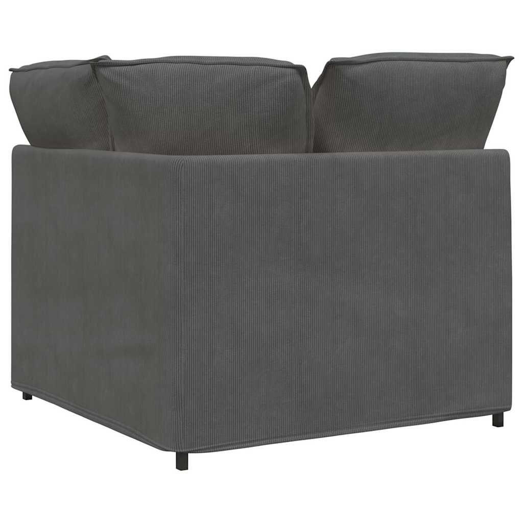 Modulo Angolare Divano Modulare con Cuscini-Sofa Modulare-Divanetto Grigio Scuro 100 cm