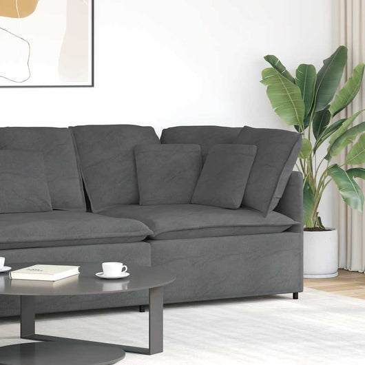 Modulo Angolare Divano Modulare con Cuscini-Sofa Modulare-Divanetto Grigio Scuro 100 cm