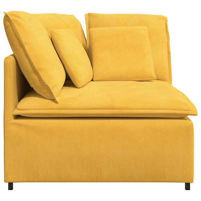 Modulo Angolare Divano Modulare con Cuscini Giallo Chiaro 100cm 4104473