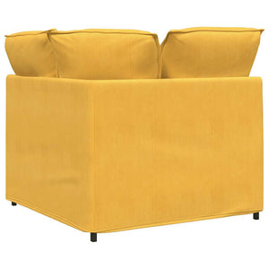 Modulo Angolare Divano Modulare con Cuscini Giallo Chiaro 100cm 4104473