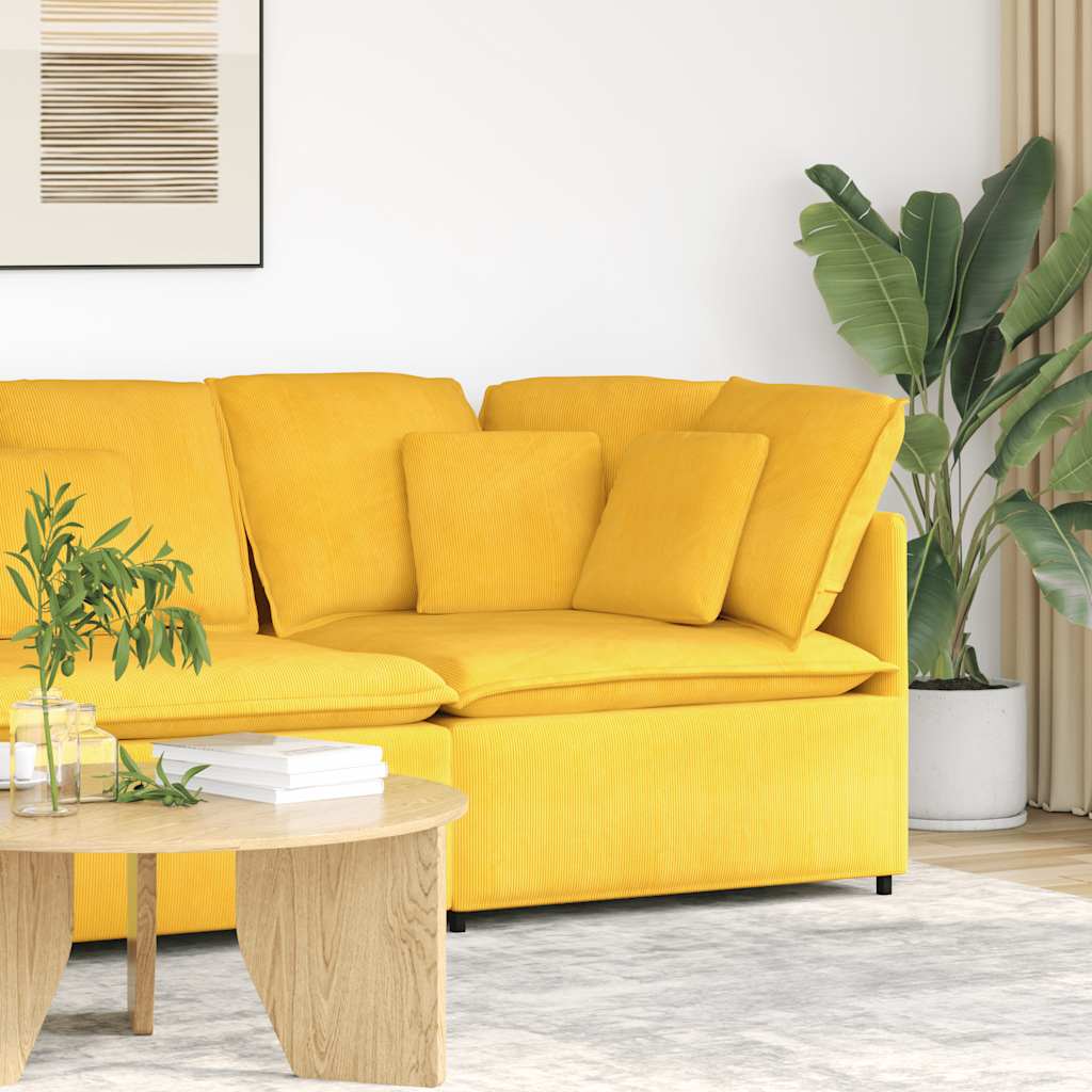 Modulo Angolare Divano Modulare con Cuscini Giallo Chiaro 100cm 4104473