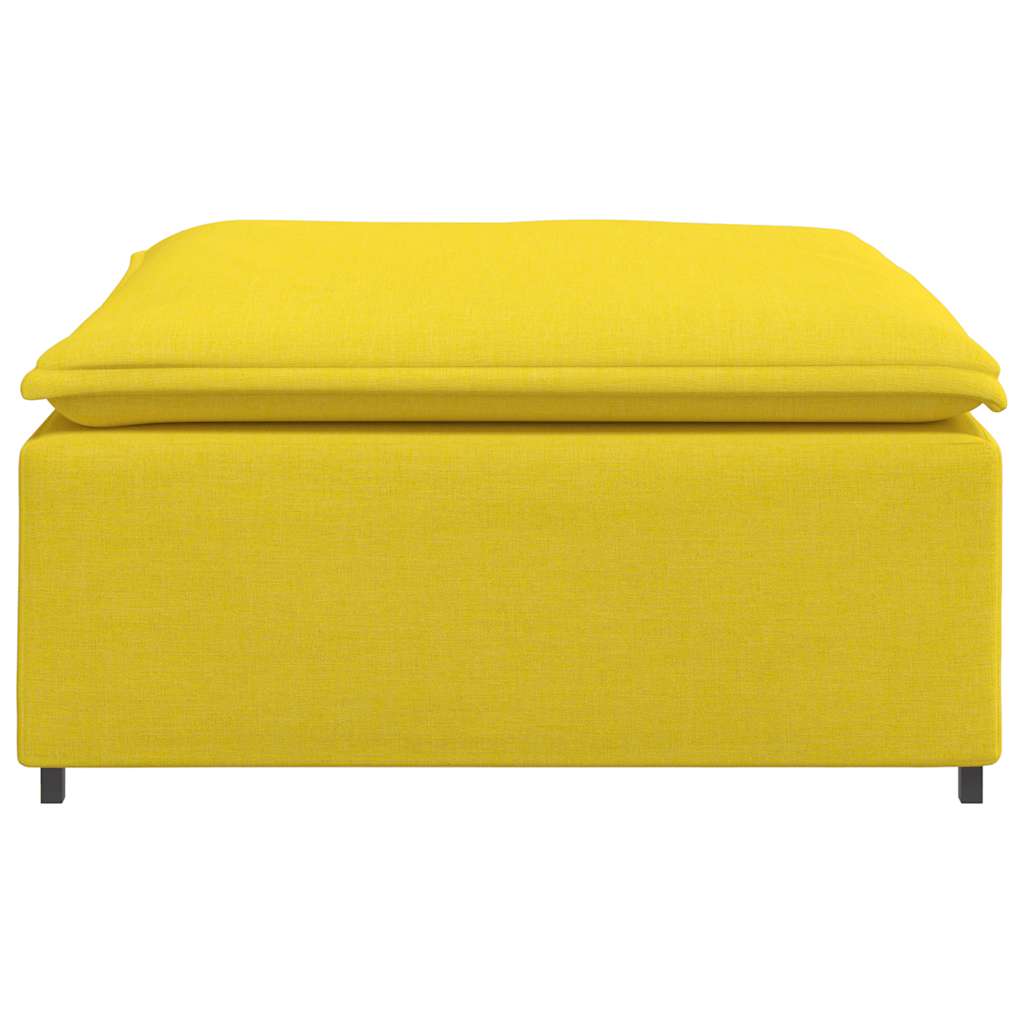 Divano Modulare Poggiapiedi Modulo Giallo Chiaro 100x100x48 cm 4104485