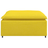 Divano Modulare Poggiapiedi Modulo Giallo Chiaro 100x100x48 cm 4104485