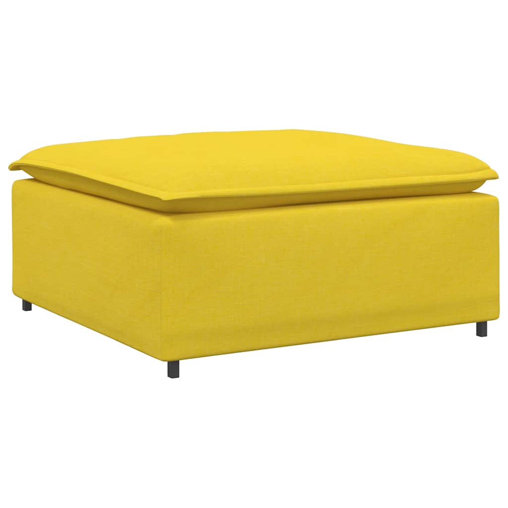 Divano Modulare Poggiapiedi Modulo Giallo Chiaro 100x100x48 cm 4104485